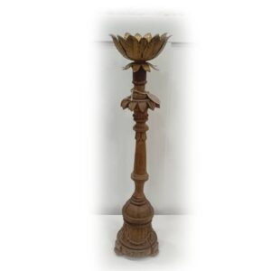 CANDELABRO MADERA Y LATON